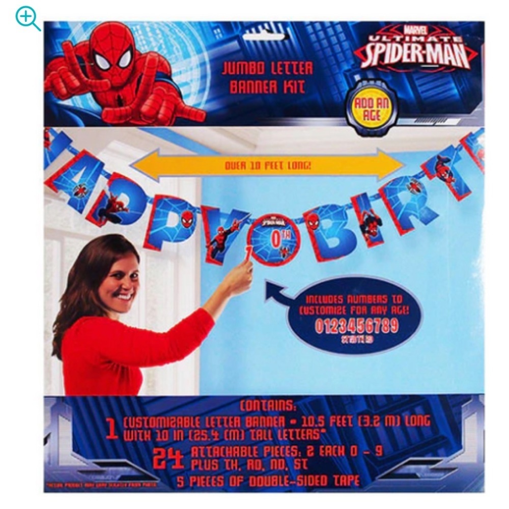 MARVEL spiderman jumbo letter banner kit